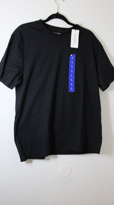 Calvin Klein Men's Smooth Cotton Liquid Touch Crewneck T-Shirt, Black size L/G