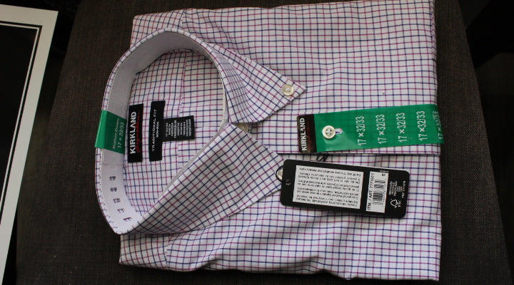 Kirkland Signature Men's Traditional Fit Non-Iron Dress Shirt 17X32/33