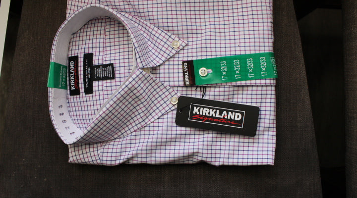 Kirkland Signature Men's Traditional Fit Non-Iron Dress Shirt 17X32/33