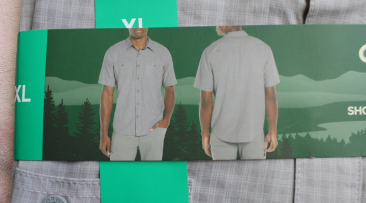 Orvis Short Sleeve Tech Shirt Men’s XL/EG Grey Plaid UPF 30+ Quick Dry