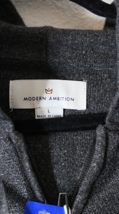 Modern Ambition Men's Textured Pullover Hoodie grey Size L