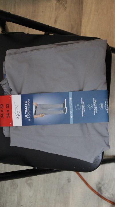 Men's Greg Norman Performance Classic Pant 34x34 Grey