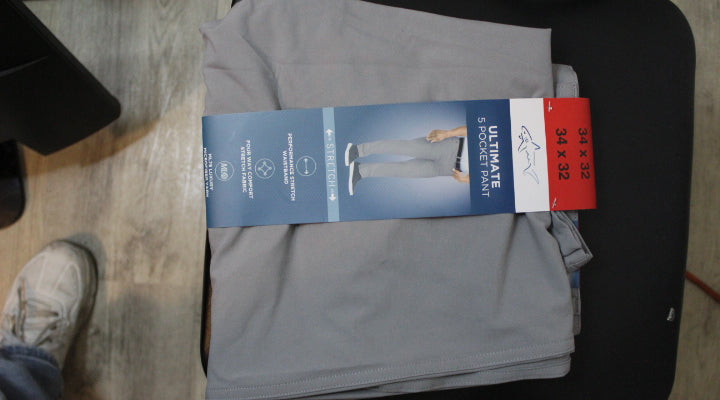 Men's Greg Norman Performance Classic Pant 34x34 Grey