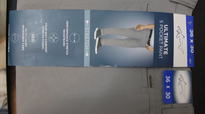 Men's Greg Norman Performance Classic Pant 34x34 Grey