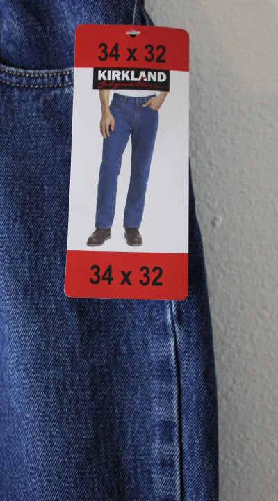 Kirkland Signature Men's Jeans Size 38x30 Straight Fit, Stretch, Blue, New